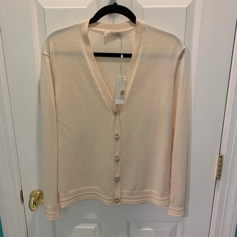 NWT Tory Burch Madison Knit V-Neck Cardigan